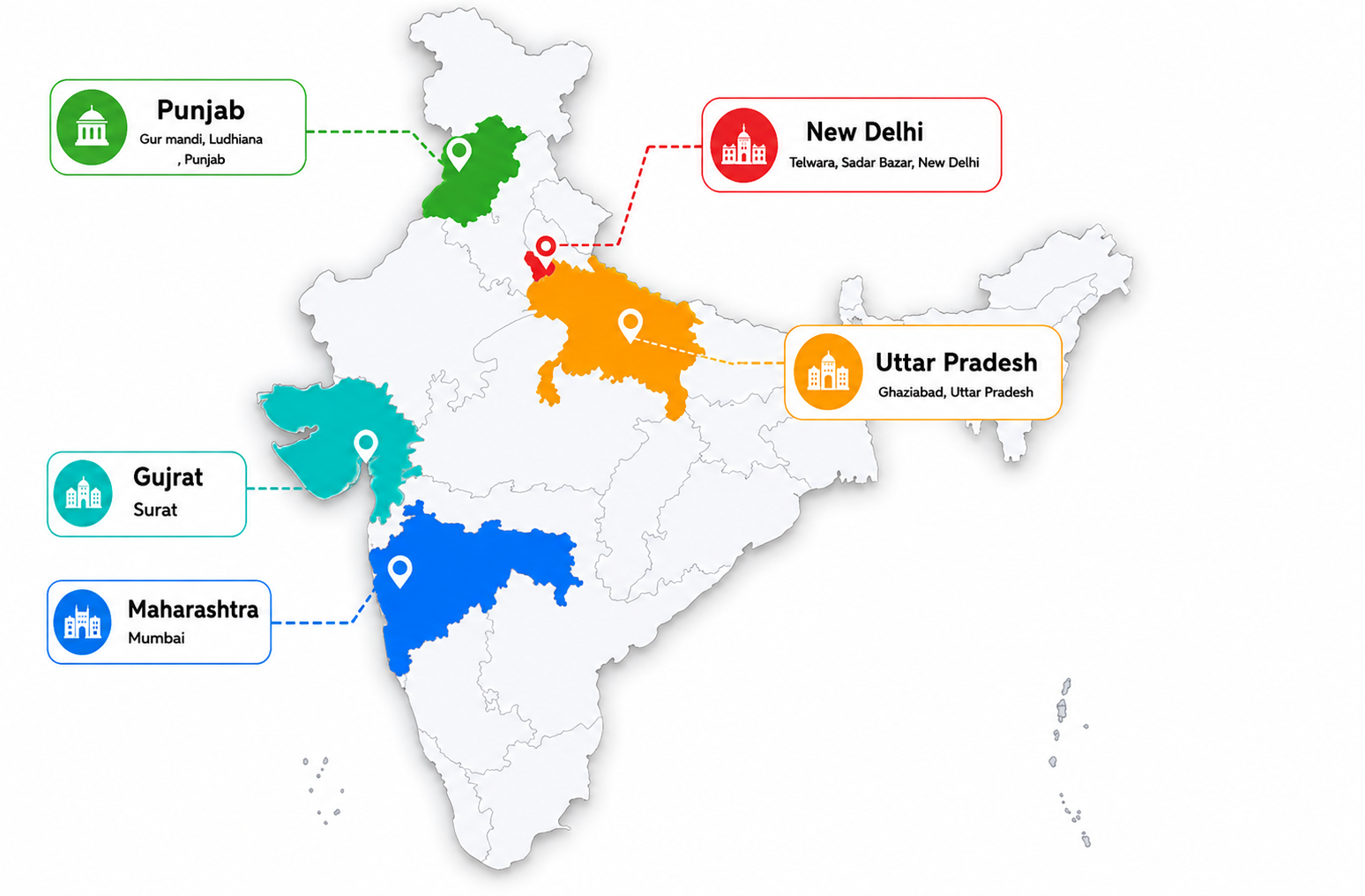 Offices in India Map